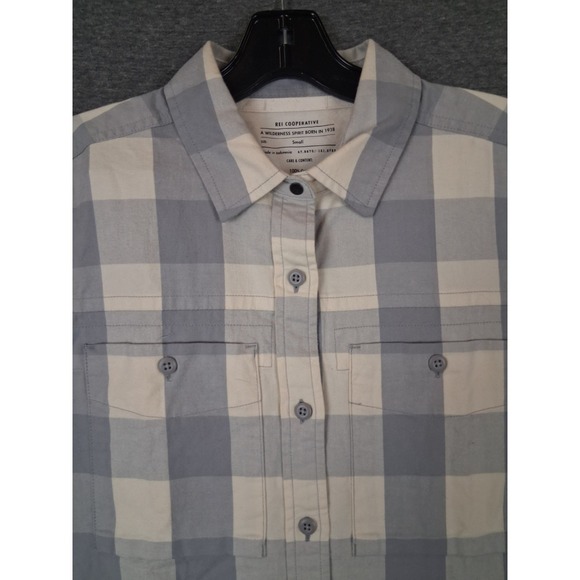 REI Tops - REI Co Op Womens Shirt S Gray Plaid Button Up Flannel Lumberjack Outdoor Fall